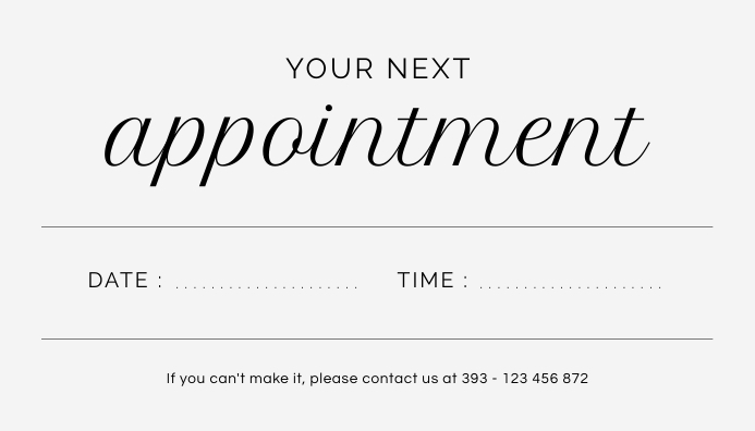 Copy of minimal your next appointment template design | PosterMyWall