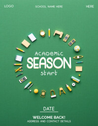 Minimalist Academic Season Start Flyer with Woven Fabric Texture template