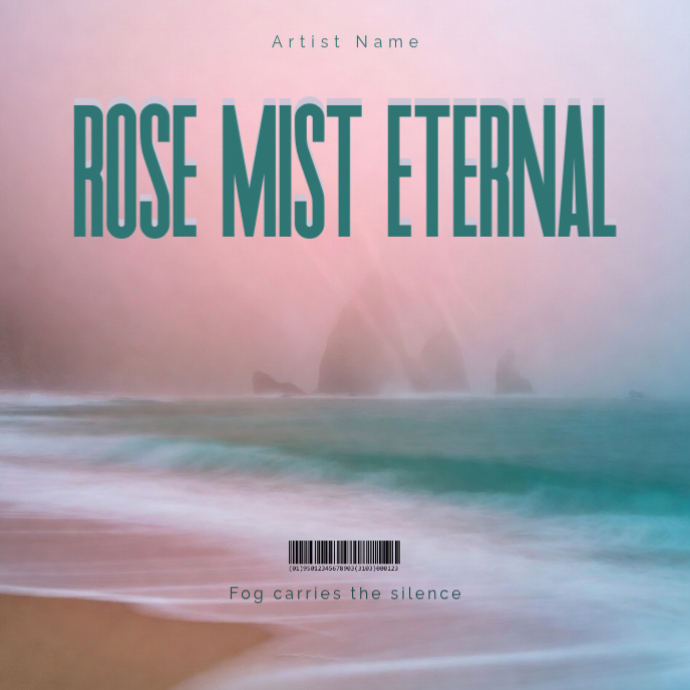 Minimalist Ambient Chill Square Album Cover – Pastel Foggy Beach Vibes ...