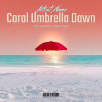 Minimalist Ambient Chill Square Album Cover – Coral Beach Sunrise Vibes | Peaceful Morning Relaxatio template