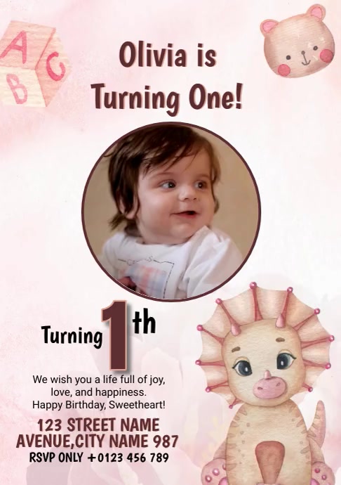 Minimalist Birthday Ads A4 template