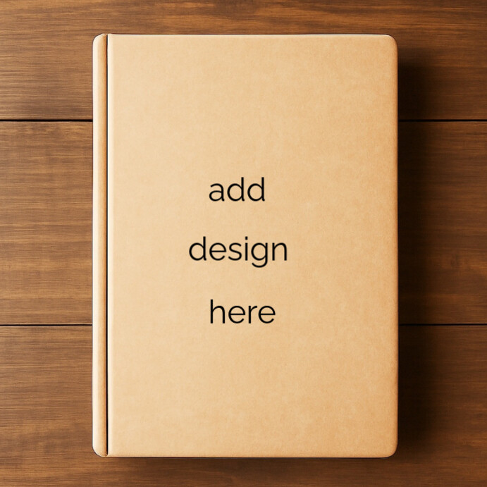 Copy of Minimalist Brown Leather Notebook on Wooden Table | PosterMyWall