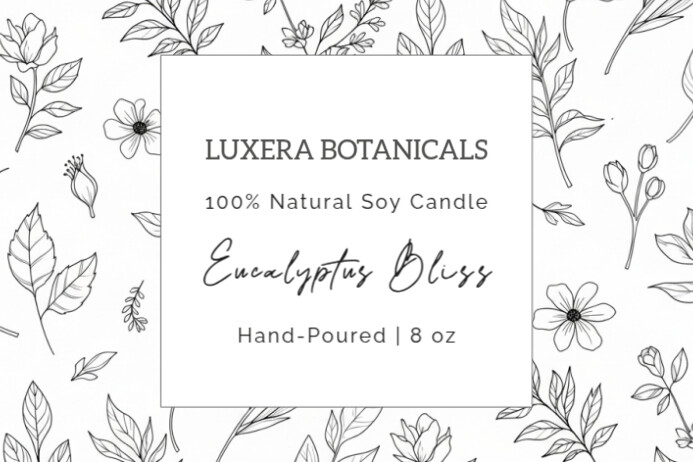 minimalist candle Label template