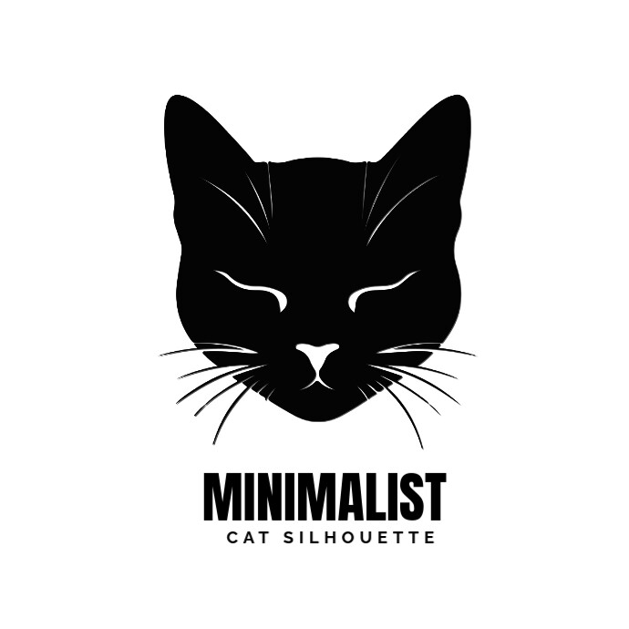 Minimalist Cat Illustration Logo Logótipo template