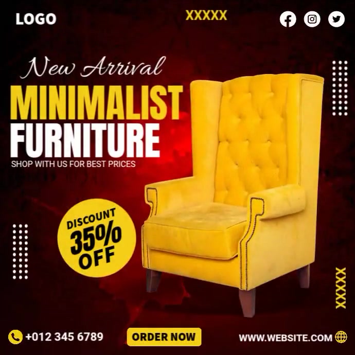 Minimalist Chair Ads Template PosterMyWall