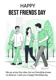 minimalist friends day poster A2 template