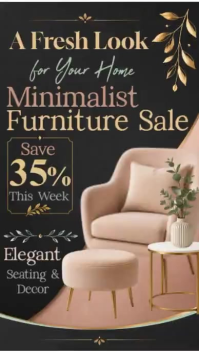 Minimalist Furniture Sale Ролик Reels в Instagram template