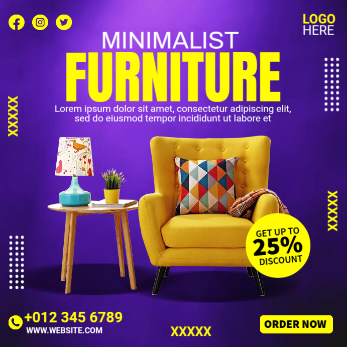 Minimalist Furniture Sale Template PosterMyWall
