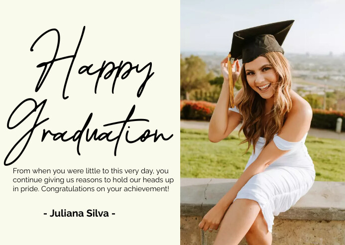 Minimalist graduation card Template | PosterMyWall
