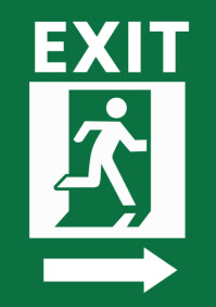 Minimalist  Green Exit Sign Poster A4 template