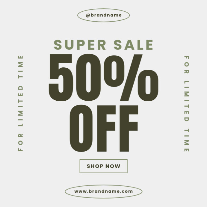 Copy of Minimalist Grey Green Discount Super Sale Promotional Instagram ...