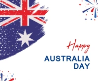 Minimalist Happy Australia Day Facebook Post With Australia Flag Medium Rectangle template