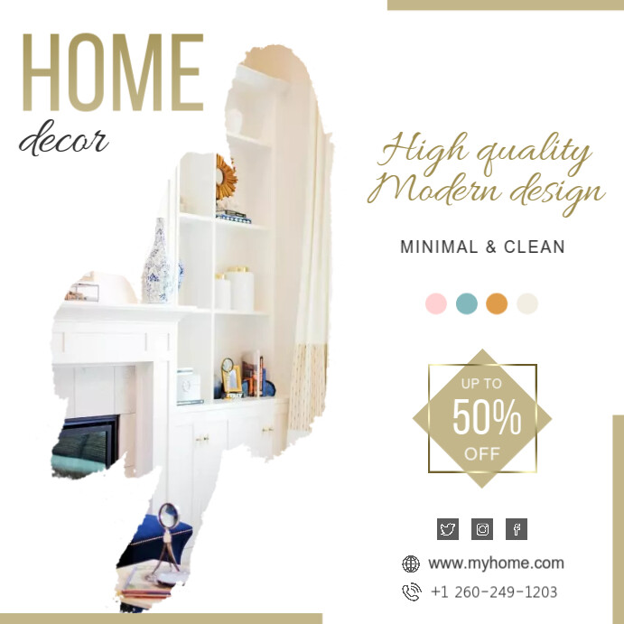 Minimalist Home Decoration Advertisement Instagram na Post template