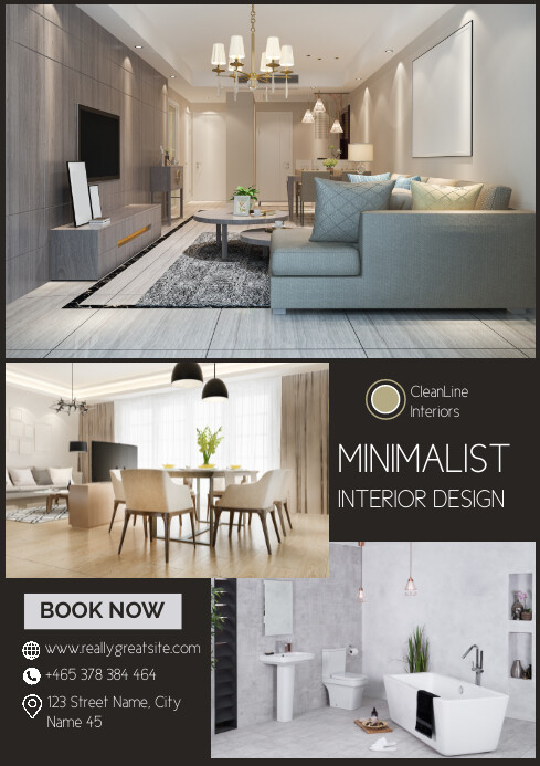 Copy of Minimalist Interior Design Flyer Poster A2 | PosterMyWall