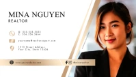Minimalist Modern White & Beige Realtor Business Card template