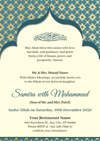 Minimalist Nikah Invitation Design Template A6