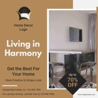 Minimalist Orange Home Decor Sale Advertiseme Quadrat (1:1) template