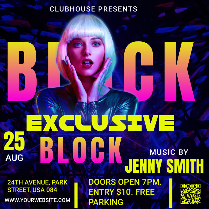 Copy of Minimalist Party Template/ Neon Party PosterMyWall