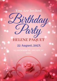 Minimalist Pastel Birthday Poster A4 template