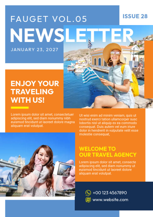 Minimalist Travel Newsletter Template A4