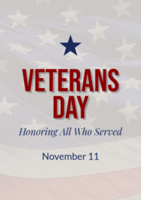 Minimalist Veterans Day Poster – Honoring All Who Served A2 template