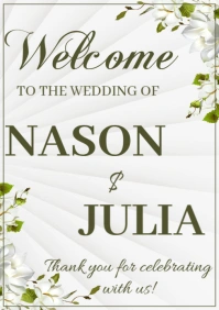 Minimalist Wedding Welcome Sign A1 template