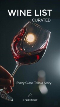 Minimalist Wine List Social Media Story Template Digital Display (9:16)