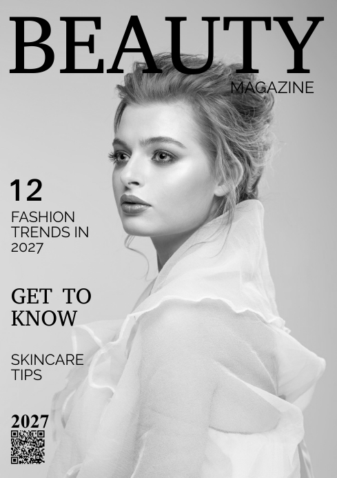 Minimalist woman beauty magazine cover Templat | PosterMyWall