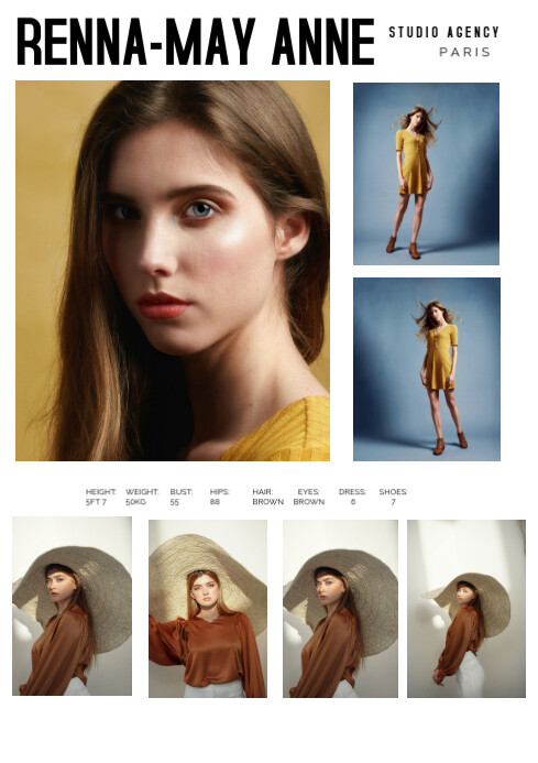 Minimalistic & Proffessional Modelling Comp Card Digitals A4 template