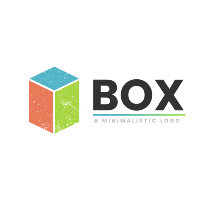 Minimalistic Colorful box icon logo template