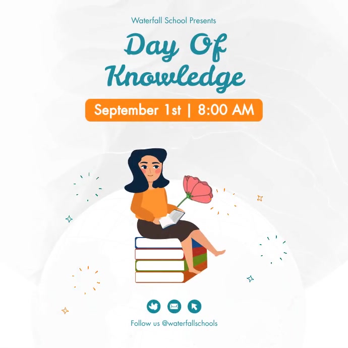 Minimalistic Day of Knowledge Video Post Template | PosterMyWall