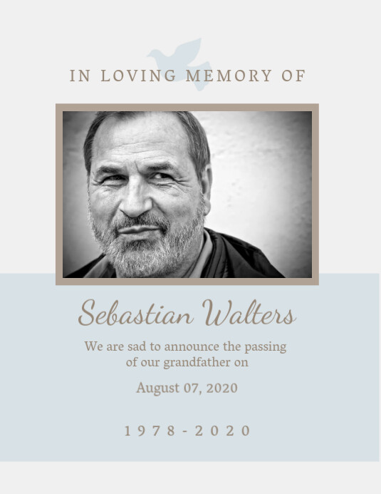 Minimalistic death anniversary invitation fly Template PosterMyWall