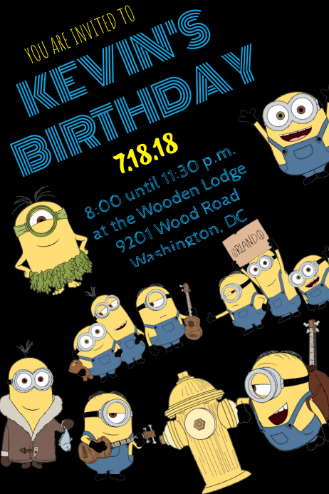 Minion Invitation Template Postermywall