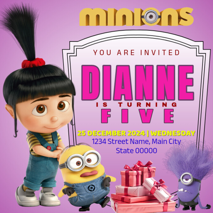 Minions Birthday Instagram Post Template | PosterMyWall