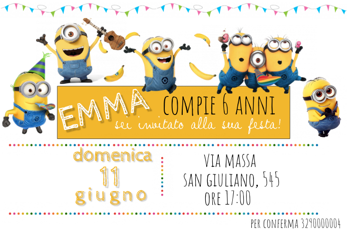 Modello Invito di Compleanno Minion