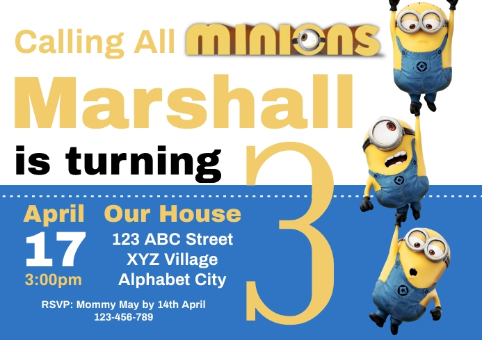Modele Minions Anniversaire Invitation Postermywall Modele Minions Anniversaire Invitation Postermywall