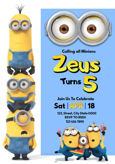 Minions Birthday Theme Template PosterMyWall