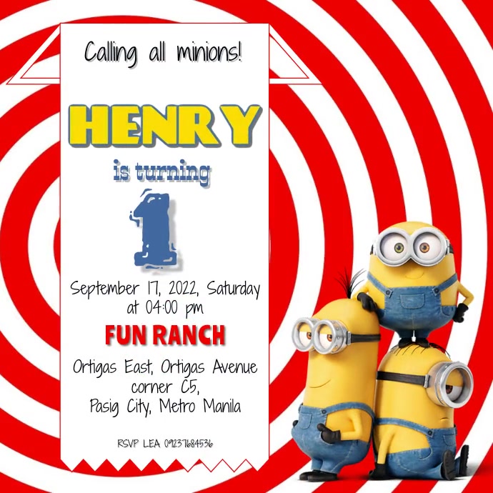 Modele Minions Red White Birthday Invite Postermywall Modele Minions Red White Birthday Invite Postermywall