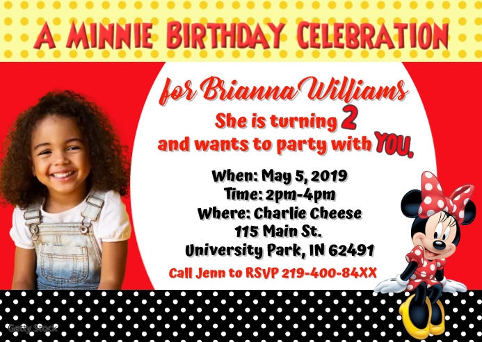 Modele Carte Postale Anniversaire Minnie Invitation Postermywall Modele Carte Postale Anniversaire Minnie Invitation Postermywall