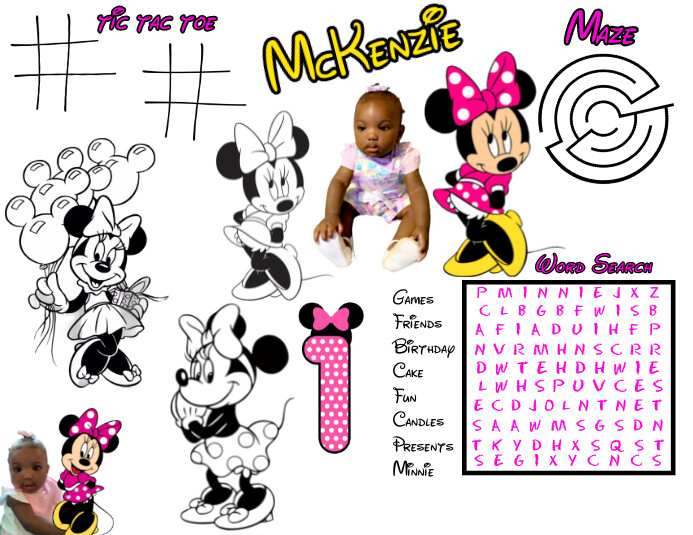 Minnie Mouse activity sheet Template | PosterMyWall