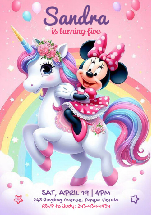 minnie mouse birthday invitation (3) A4 template