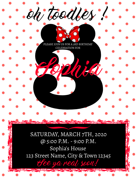 Minnie Mouse Birthday Invitation Template Postermywall Minnie Mouse Birthday Invitation Template Postermywall