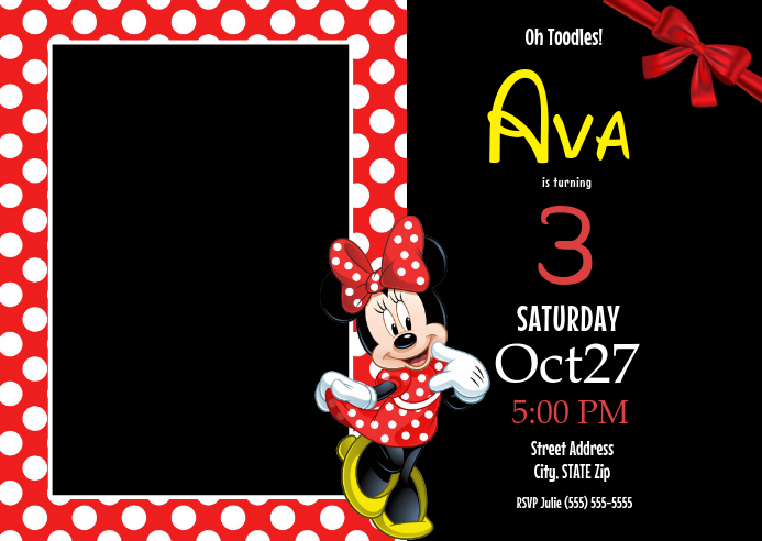Modele Minnie Mouse Anniversaire Invitation Postermywall Modele Minnie Mouse Anniversaire Invitation Postermywall