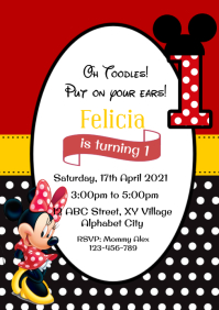Modele Mickey Mouse Anniversaire Invitation Postermywall Modele Mickey Mouse Anniversaire Invitation Postermywall