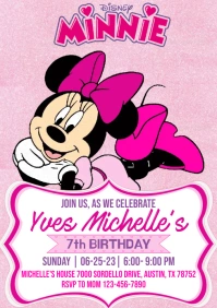 Minnie Mouse Birthday Theme A3 template