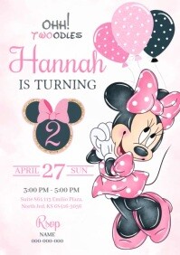 White Princess Birthday Invitation A4 Template