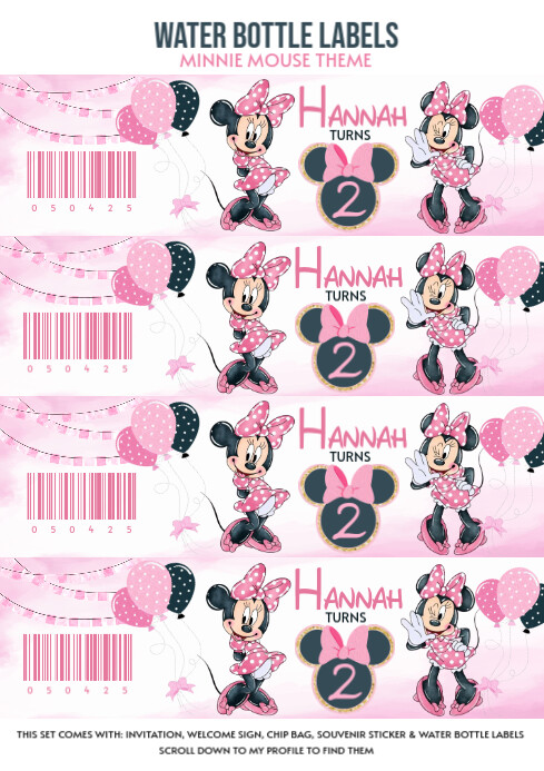 Minnie Mouse A4 template