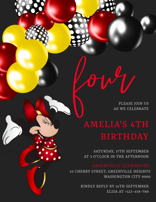 Minnie Mouse Template | PosterMyWall