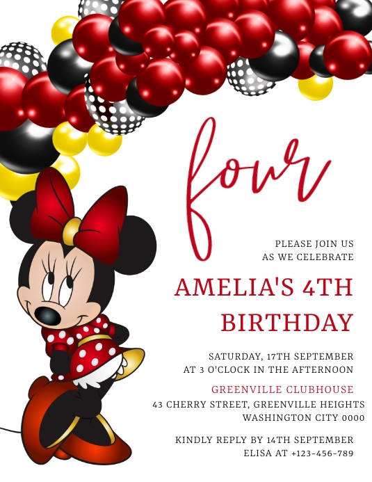 Minnie Mouse Flyer (US Letter) template