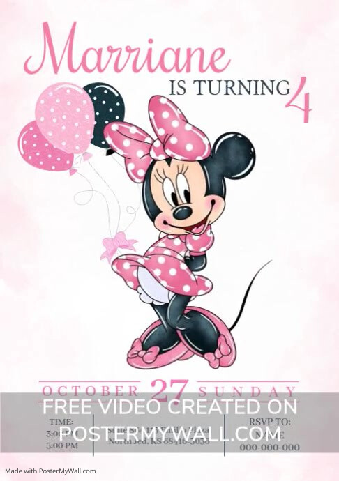 Copy of Minnie Mouse Invitation | PosterMyWall